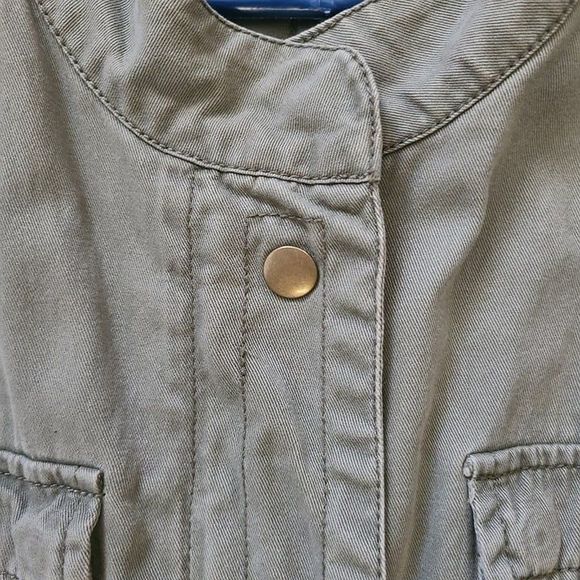 Per Se Women's Utility Vest Green Sleeveless Multi-Pocket Drawstring Cotton - Picture 5 of 7